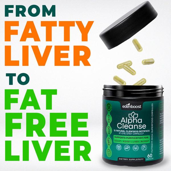 A high-contrast advertisement showing a dietary supplement bottle and capsules with clear, transformation-focused copy.